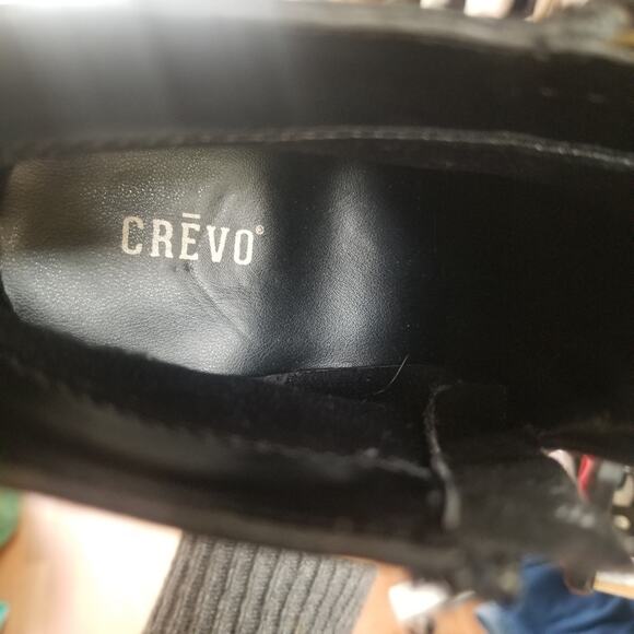 Crevo Boots Womens 10 black Autumn Tassel Leather Ankle Side Zip Block Heel - Picture 14 of 14